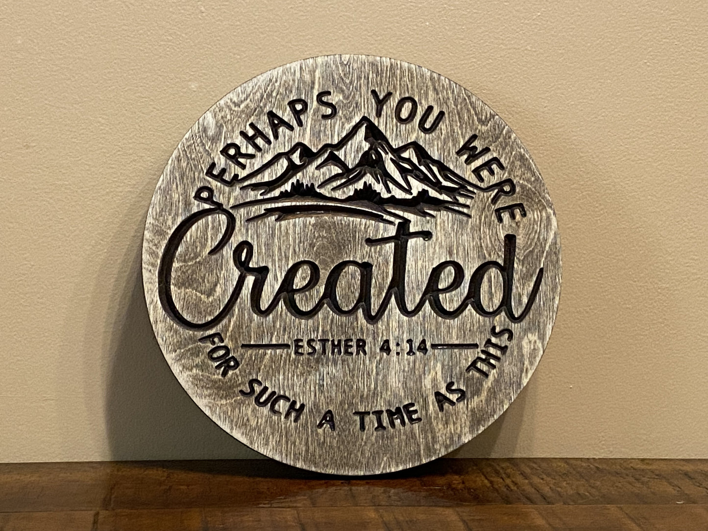 Esther 4:14 Perhaps You Were Created Bible Verse Christian Wall Art Wood Sign