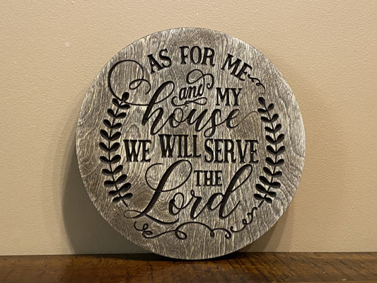 As for Me and My House Christian Bible Verse Wall Art Wood Sign