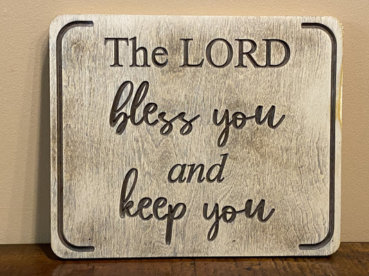The Lord Bless You and Keep You Christian Wall Art Wood Sign