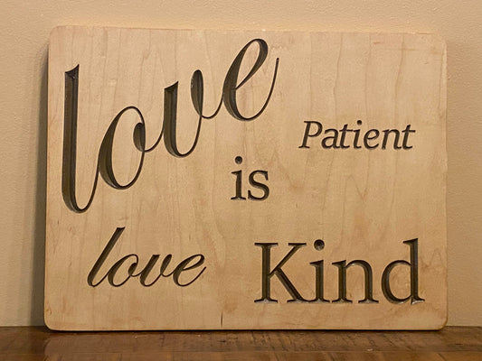 Love is Patient, Love is Kind Bible Verse Wall Art