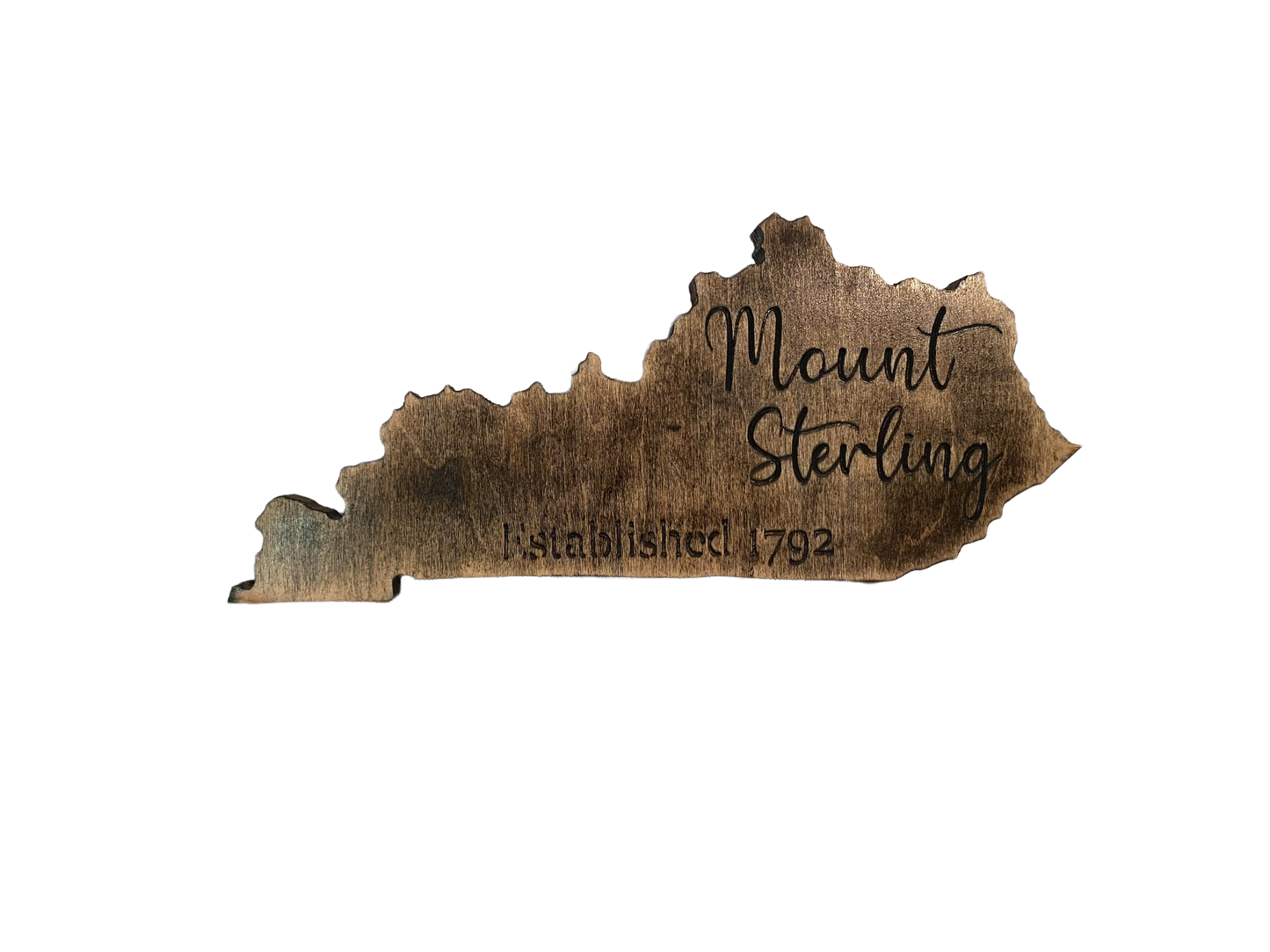 Personalized Kentucky Town Sign Wood Carved Wall Art