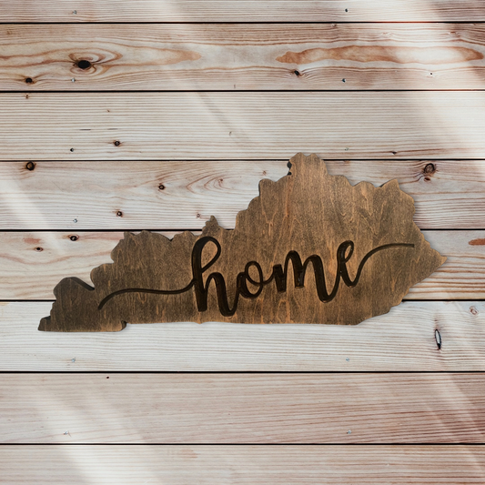 Kentucky Home Wood Carved Wall Art Wood Sign