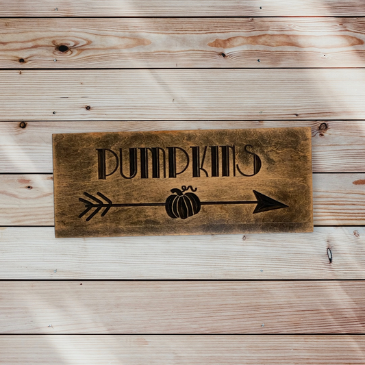 Pumpkins Fall Autumn Wood Carved Wall Art