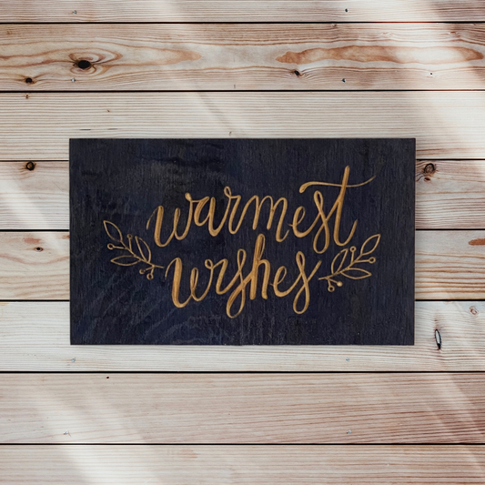 Warmest Wishes Christmas Wood Carved Wall Art