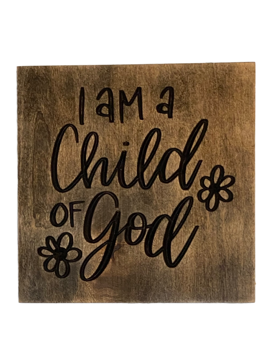 I am a Child of God Wood Carved Wall Art