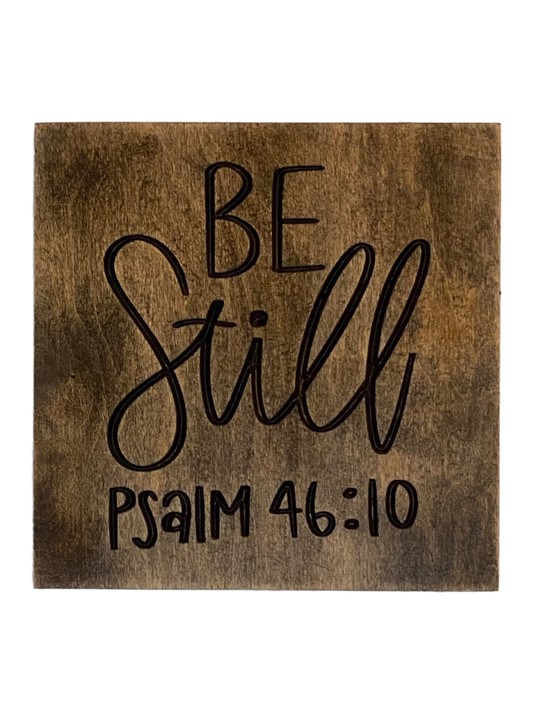 Be Still Wood Carved Wall Art