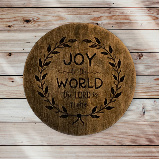 Joy To The World Christmas Wood Carved Wall Art