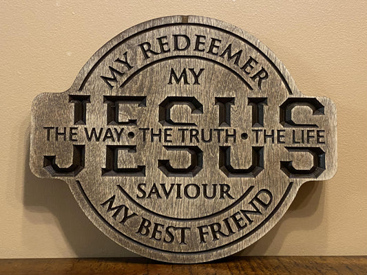 Jesus My Redeemer My Savior My Best Friend Christian Wall Art Wood Sign