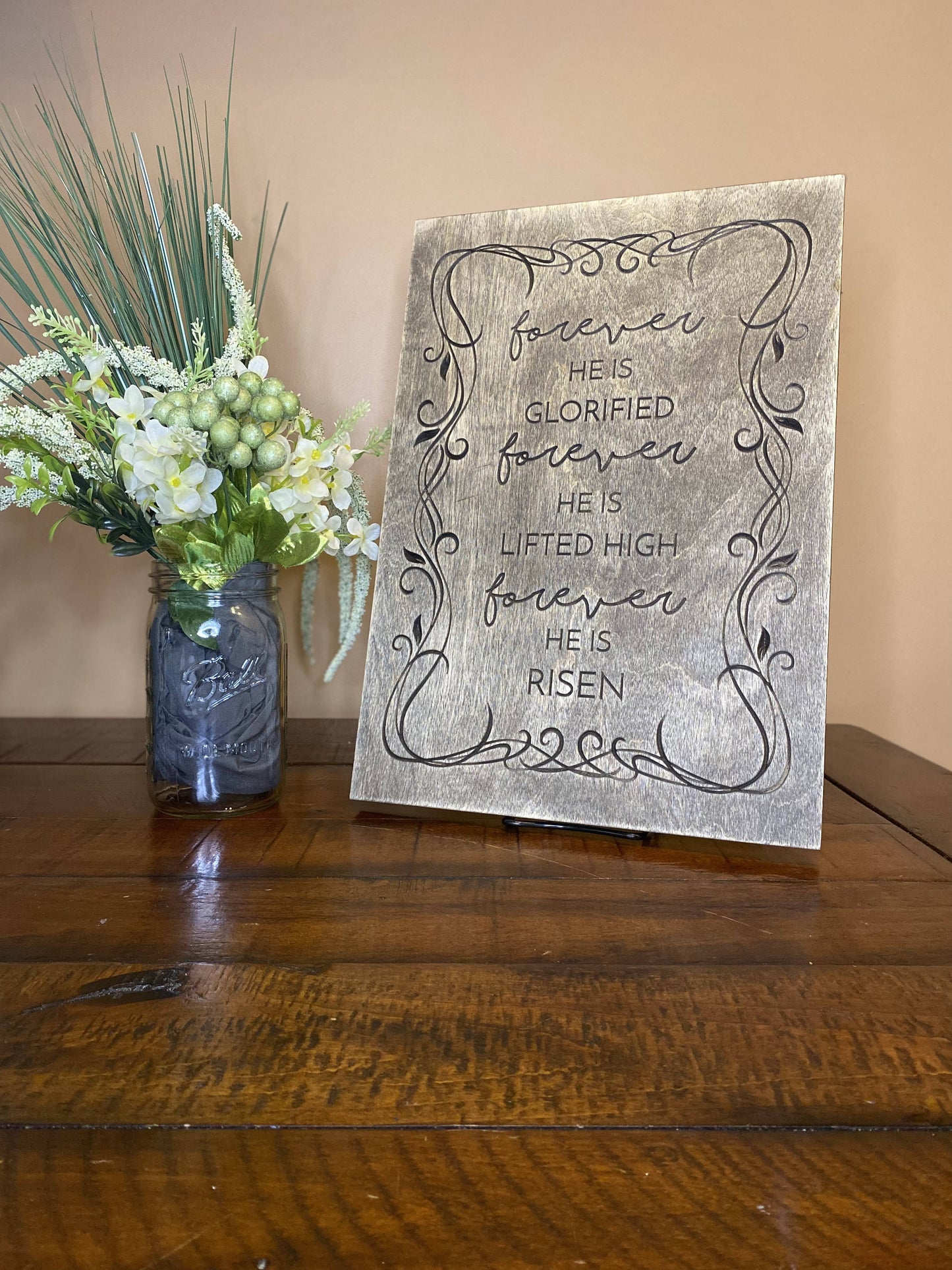 Forever He is Glorified Christian Wall Art Wood Sign