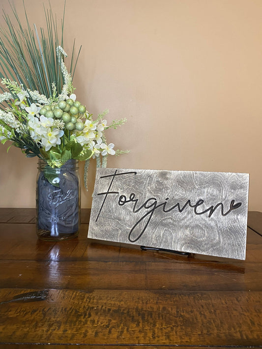 Forgiven Christian Wall Art Wood Sign