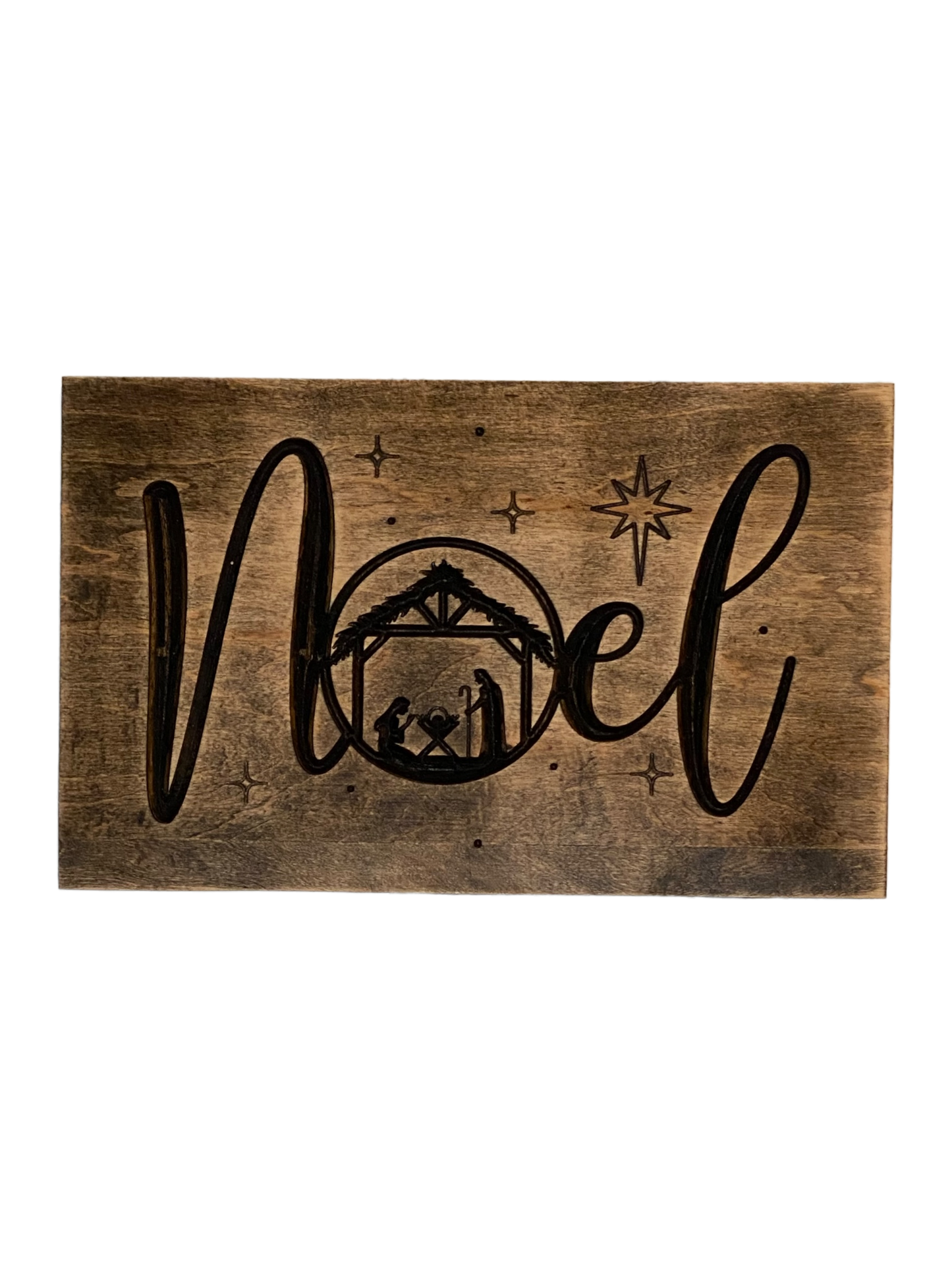 Noel Christmas Wood Carved Wall Art