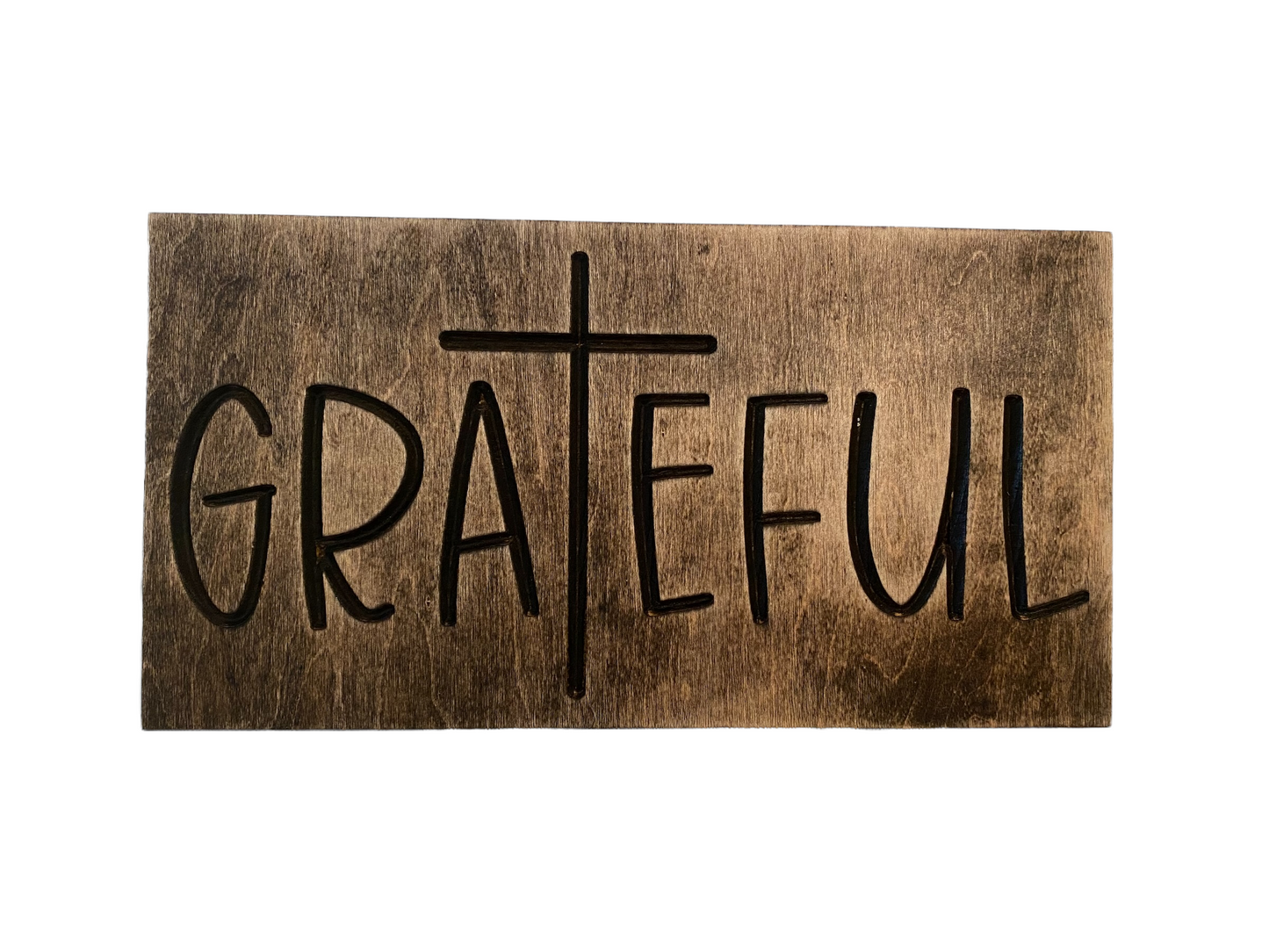 Grateful Christian Wood Carved Wall Art Wood Sign