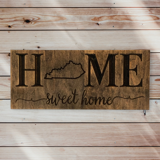 Home Sweet Kentucky Home Wood Carved Wall Art
