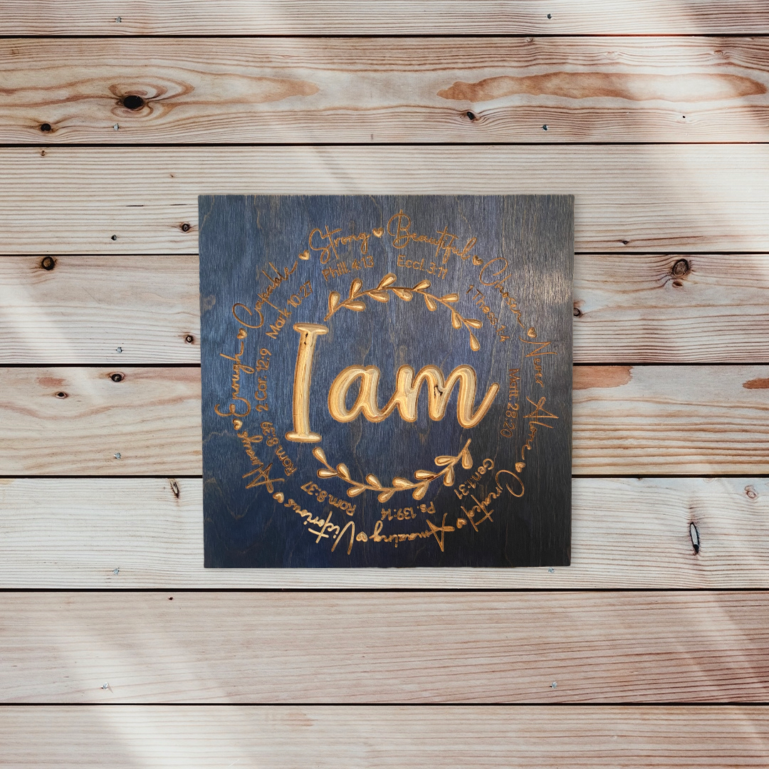 I Am Bible Verse Christian Scripture Wall Art Wood Sign